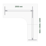 Hæve-sænkebord DNA, Antracit 2000x2200 mm Højre 3-ben/Alugrå