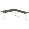Hæve-sænkebord DNA, Antracit 2000x2200 mm Højre 3-ben/Hvid