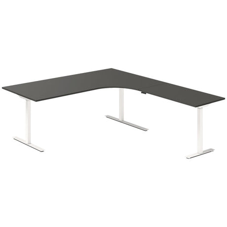 Hæve-sænkebord DNA, Antracit 2000x2200 mm Højre 3-ben/Hvid