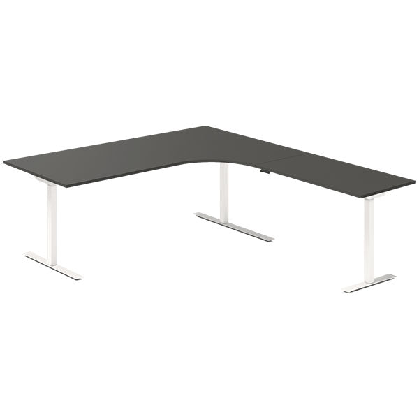 Hæve-sænkebord DNA, Antracit 2000x2200 mm Højre 3-ben/Hvid