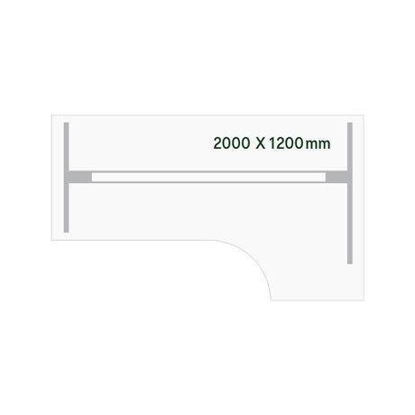 Hæve-sænkebord DNA, Antracit 2000x2200 mm Højre 3-ben/Sort
