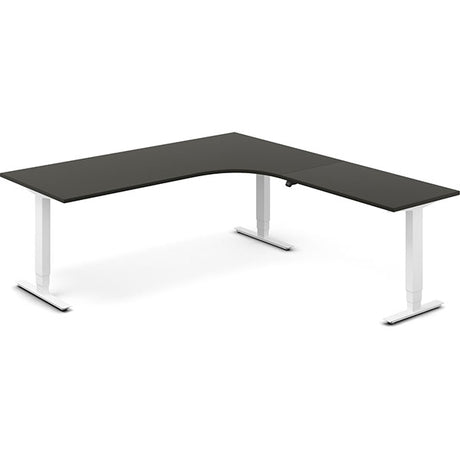 Hæve-sænkebord DNA, Antracit 2000x2200 mm Højre 3-ben/Sort