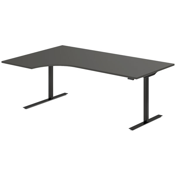 Hæve-sænkebord DNA, Antracit 2000x1200 mm Venstre 2-ben/Sort