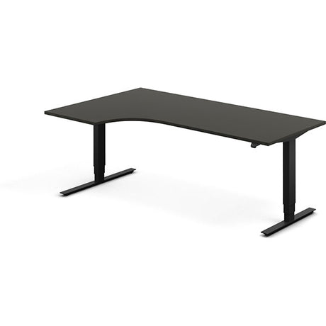 Hæve-sænkebord DNA, Antracit 2000x1200 mm Venstre 2-ben/Sort