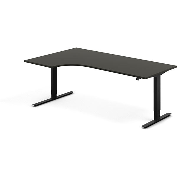 Ergoff Hæve-sænkebord DNA, Antracit 2000x1200 mm Venstre 2-ben/Sort – Hæve/sænkeborde