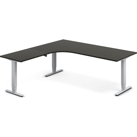 Hæve-sænkebord DNA, Antracit 2000x2000 mm Venstre 3-ben/Alugrå