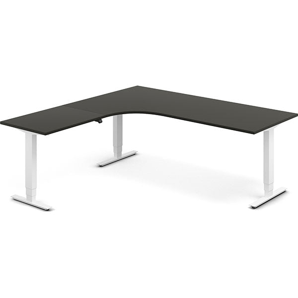 Hæve-sænkebord DNA, Antracit 2000x2000 mm Venstre 3-ben/Hvid