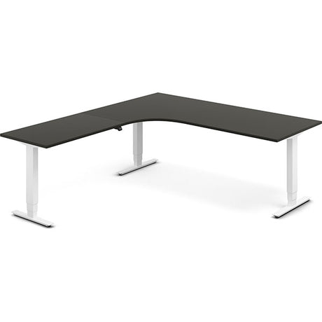 Hæve-sænkebord DNA, Antracit 2000x2200 mm Venstre 3-ben/Hvid