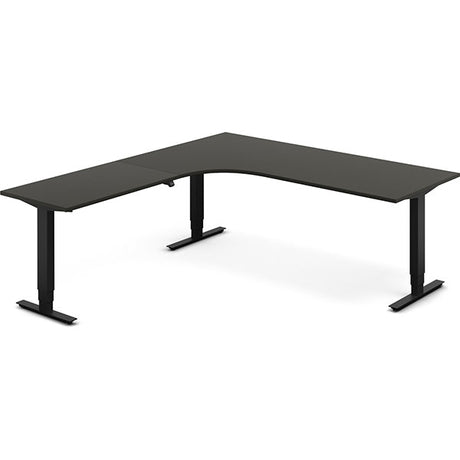 Hæve-sænkebord DNA, Antracit 2000x2200 mm Venstre 3-ben/Sort