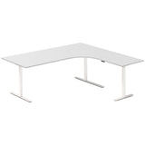 Hæve-sænkebord DNA, Lysgrå 2000x1800 mm Højre 3-ben/Hvid