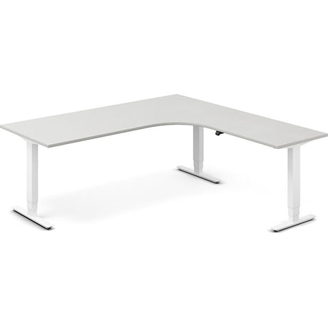 Hæve-sænkebord DNA, Lysgrå 2000x2000 mm Højre 3-ben/Alugrå