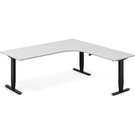 Hæve-sænkebord DNA, Lysgrå 2000x2000 mm Højre 3-ben/Sort – image 2