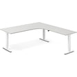 Ergoff Hæve-sænkebord DNA, Lysgrå 2000x2200 mm Højre 3-ben/Hvid – Hæve-sænkeborde