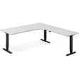 Ergoff Hæve-sænkebord DNA, Lysgrå 2000x2200 mm Højre 3-ben/Sort – Hæve/sænkeborde
