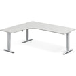 Hæve-sænkebord DNA, Lysgrå 2000x1800 mm Venstre 3-ben/Alugrå