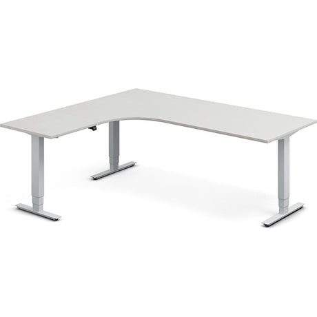 Hæve-sænkebord DNA, Lysgrå 2000x1800 mm Venstre 3-ben/Alugrå