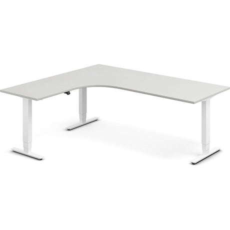 Hæve-sænkebord DNA, Lysgrå 2000x1800 mm Venstre 3-ben/Hvid – image 2