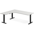 Ergoff Hæve-sænkebord DNA, Lysgrå 2000x1800 mm Venstre 3-ben/Sort – Hæve/sænkeborde