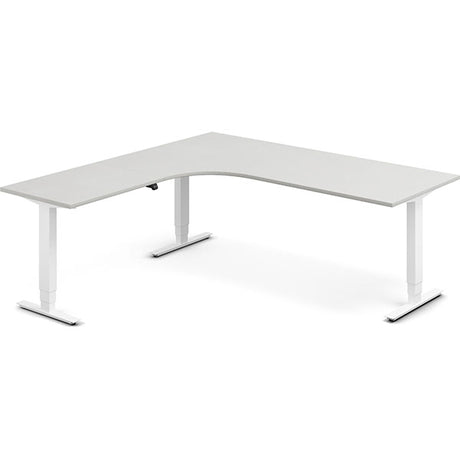 Hæve-sænkebord DNA, Lysgrå 2000x2000 mm Venstre 3-ben/Alugrå