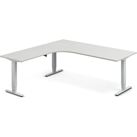 Hæve-sænkebord DNA, Lysgrå 2000x2000 mm Venstre 3-ben/Hvid