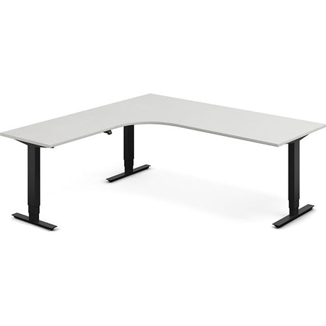 Hæve-sænkebord DNA, Lysgrå 2000x2000 mm Venstre 3-ben/Sort