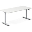 Ergoff Hæve-sænkebord DNA, Hvid 1800x800mm 2-ben/Alugrå – Hæve/sænkeborde