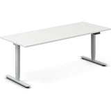 Hæve-sænkebord DNA, Hvid 2000x800mm 2-ben/Alugrå – image 2