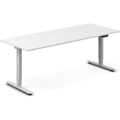 Hæve-sænkebord DNA, Hvid 2000x800mm 2-ben/Alugrå