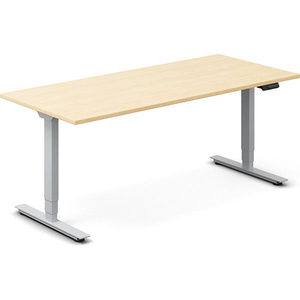Ergoff Hæve-sænkebord DNA, Birk 1800x800 mm 2-ben/Alugrå – Hæve-sænkeborde