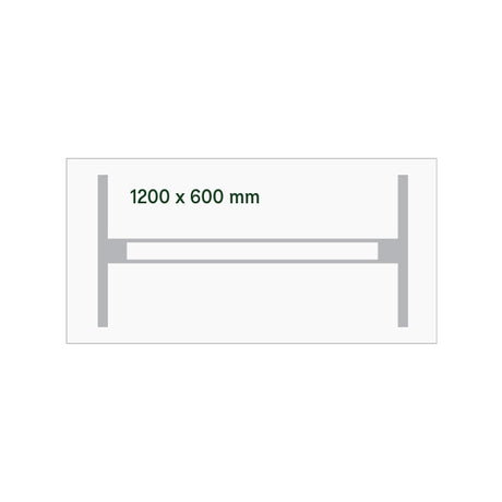 Hæve-sænkebord DNA, Lysgrå 1200x600 mm 2-ben/Alugrå