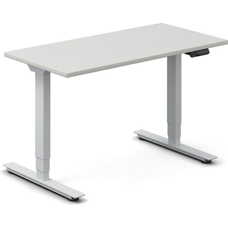 Ergoff Hæve-sænkebord DNA, Lysgrå 1200x600 mm 2-ben/Alugrå – Hæve/sænkeborde