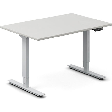 Ergoff Hæve-sænkebord DNA, Lysgrå 1200x800 mm 2-ben/Alugrå – Hæve/sænkeborde