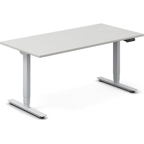 Ergoff Hæve-sænkebord DNA, Lysgrå 1600x800 mm 2-ben/Alugrå – Hæve/sænkeborde
