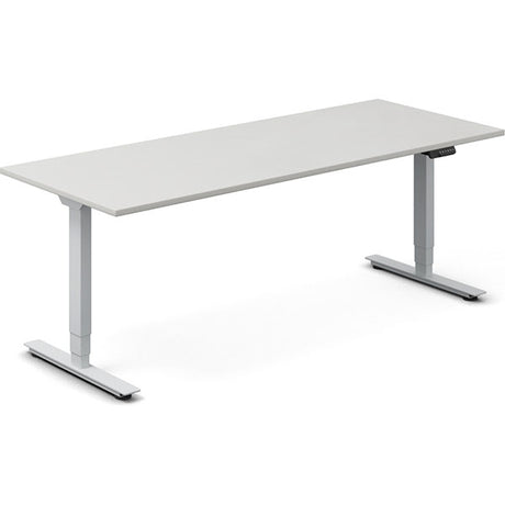 Hæve-sænkebord DNA, Lysgrå 1800x800 mm 2-ben/Alugrå