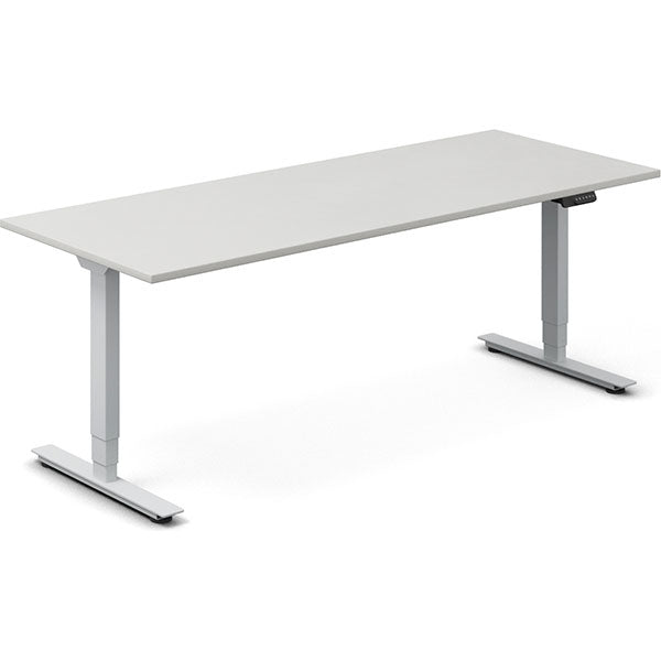 Ergoff Hæve-sænkebord DNA, Lysgrå 1800x800 mm 2-ben/Alugrå – Hæve/sænkeborde