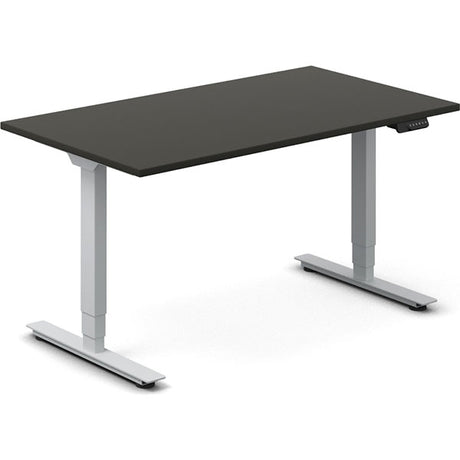 Ergoff Hæve-sænkebord DNA, Antracit 1400x800 mm 2-ben/Alugrå – Hæve/sænkeborde