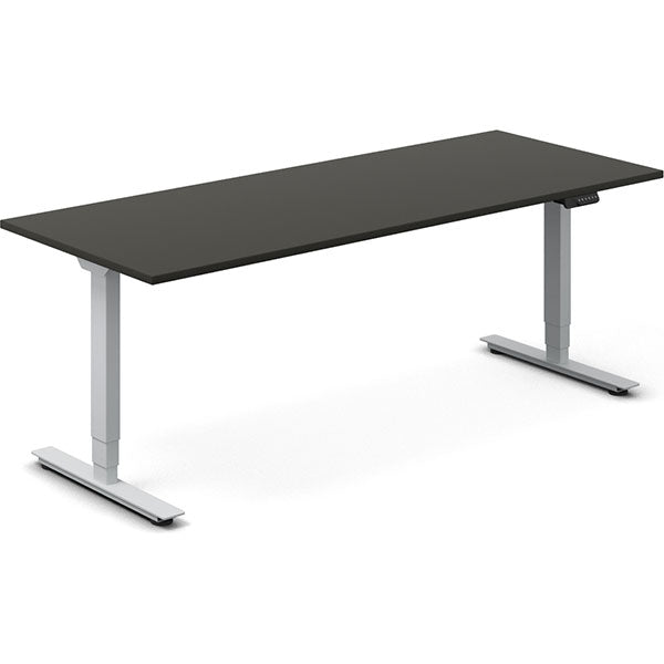 Ergoff Hæve-sænkebord DNA, Antracit 2000x800 mm 2-ben/Alugrå – Hæve/sænkeborde