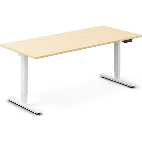 Ergoff Hæve-sænkebord DNA, Birk 1800x800 mm 2-ben/Hvid – Hæve-sænkeborde