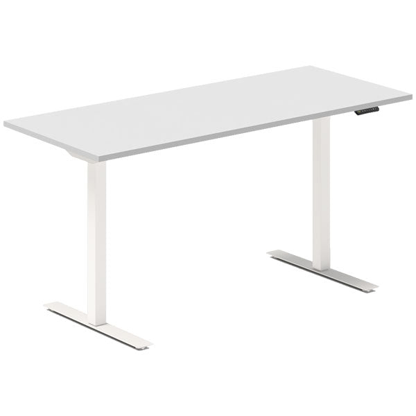 Hæve-sænkebord DNA, Lysgrå 1400x600 mm 2-ben/Hvid