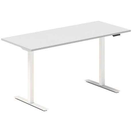 Hæve-sænkebord DNA, Lysgrå 1400x600 mm 2-ben/Hvid