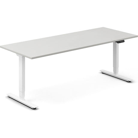 Hæve-sænkebord DNA, Lysgrå 1800x800 mm 2-ben/Hvid