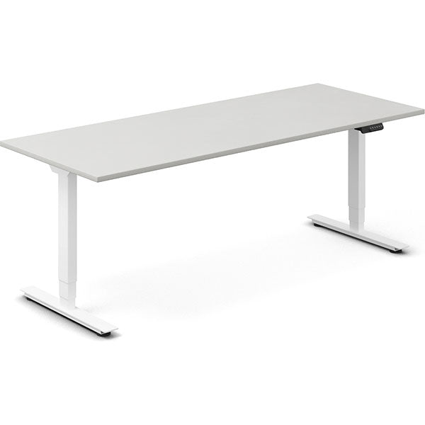 Ergoff Hæve-sænkebord DNA, Lysgrå 1800x800 mm 2-ben/Hvid – Hæve-sænkeborde