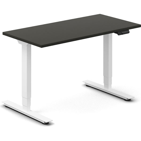 Ergoff Hæve-sænkebord DNA, Antracit 1200x600 mm 2-ben/Hvid – Hæve/sænkeborde