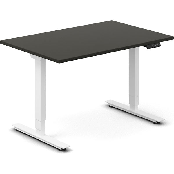 Ergoff Hæve-sænkebord DNA, Antracit 1200x800 mm 2-ben/Hvid – Hæve/sænkeborde