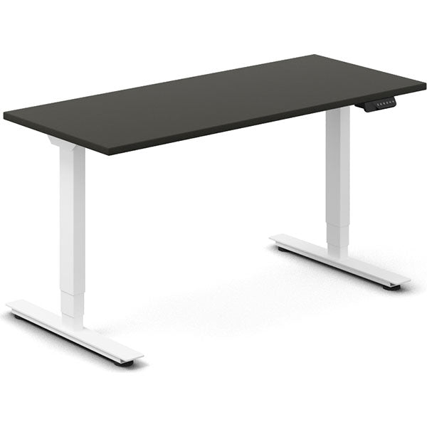 Ergoff Hæve-sænkebord DNA, Antracit 1400x600 mm 2-ben/Hvid – Hæve-sænkeborde