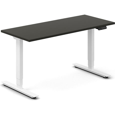 Ergoff Hæve-sænkebord DNA, Antracit 1400x600 mm 2-ben/Hvid – Hæve-sænkeborde
