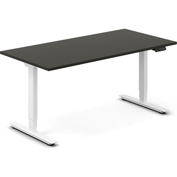 Ergoff Hæve-sænkebord DNA, Antracit 1600x800 mm 2-ben/Hvid – Hæve-sænkeborde