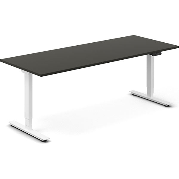 Ergoff Hæve-sænkebord DNA, Antracit 2000x800 mm 2-ben/Hvid – Hæve/sænkeborde