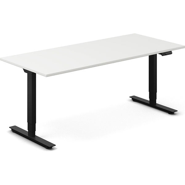 Ergoff Hæve-sænkebord DNA, Hvid 1800x800mm 2-ben/Sort – Hæve/sænkeborde
