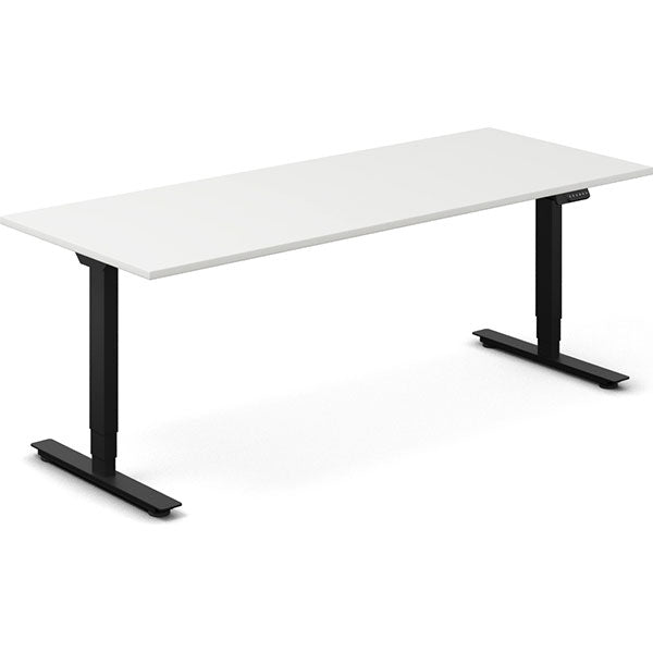 Ergoff Hæve-sænkebord DNA, Hvid 2000x800mm 2-ben/Sort – Hæve/sænkeborde